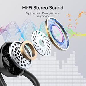 Wireless Earbud, Bluetooth 5.3 Earbud with Sport Earhooks Wireless Earphones in-Ear with HiFi Stereo Sound, Bluetooth Headphones Dual LED Display, 48H Playtime, IP7 Waterproof, Noise Cancelling, Sport