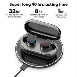 SUPFINE Wireless Earbuds, Bluetooth 5.3 Ear Buds with Wireless Charging Case[IPX8 Waterproof][40H Playtime][AI-Enhanced Call Noise Cancelling] Deep Bass Earphones for Android&iPhone,Black