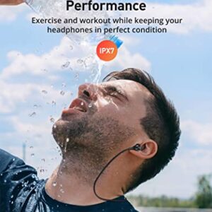 Bluetooth Headphones, Bluetooth 5.2 Stereo aptX Wireless Earbuds Bass Magnetic IPX7 Waterproof Bluetooth Earbuds Bulit-in Mic with 24H Playtime, Lightweight Neckband Earphones for Sport, Gym, Running