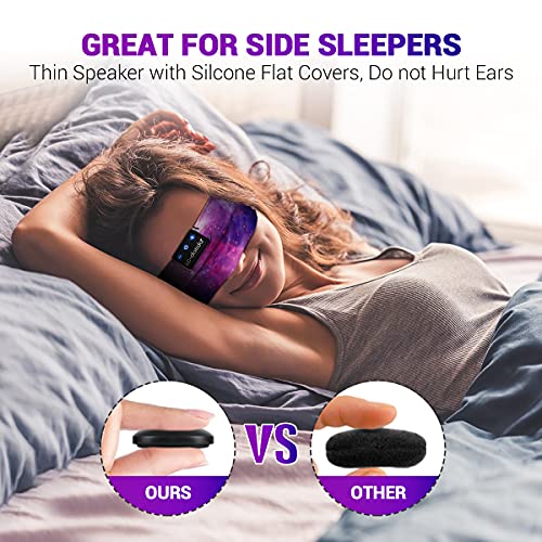 LC-dolida Bluetooth Headband Headphones, Starry Music Cozy Band Wireless Sleeping Headband Sleep Headphone Bluetooth Headband with Thin Speaker Microphone Handsfree Best Gift Ideas Perfect for Sports