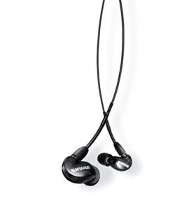 shure se215 pro wired earbuds – professional sound isolating earphones, clear sound & deep bass, single dynamic microdriver, secure fit in ear monitor, plus carrying case & fit kit – black (se215-k)