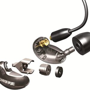 Shure SE215 PRO Wired Earbuds - Professional Sound Isolating Earphones, Clear Sound & Deep Bass, Single Dynamic MicroDriver, Secure Fit in Ear Monitor, Plus Carrying Case & Fit Kit - Black (SE215-K)
