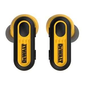 DEWALT True Wireless Bluetooth Earbuds — TWS Bluetooth Headphones — Wireless Earbuds with Type C Charging Case — Waterproof Wireless Earphones — Jobsite Pro-X1 Premium Sound for Outdoor Work