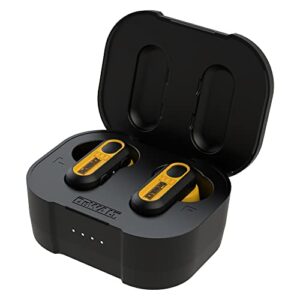 DEWALT True Wireless Bluetooth Earbuds — TWS Bluetooth Headphones — Wireless Earbuds with Type C Charging Case — Waterproof Wireless Earphones — Jobsite Pro-X1 Premium Sound for Outdoor Work