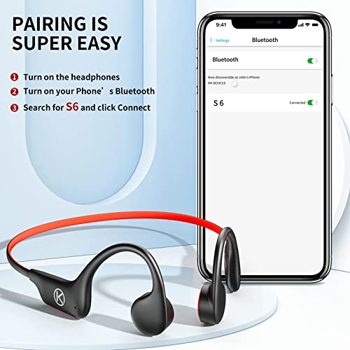 Bone Conduction Headphones, Open-Ear Bluetooth Sport Headphones, Built-in Mic Wireless Earphone