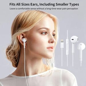 Wired Earbuds Headphones, Corded Ear Buds with Built-in Mic and Headphone Jack White Cable Head Phones Compatible with iPhone 14/13/12 Pro/Se/11 Pro/X/8 Plus/7 Plus, 2 Packs(Apple MFi Certified)