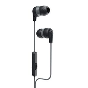 skullcandy ink’d+ wired earbuds with microphone / in-ear headphones / compatible with android, iphone, ipad, ipod, computer with 3.5mm jack / great for gym, sports, and gaming – black