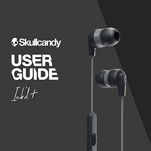 Skullcandy Ink'd+ Wired Earbuds with Microphone / In-Ear Headphones / Compatible with Android, iPhone, iPad, iPod, Computer with 3.5mm Jack / Great for Gym, Sports, and Gaming - Black