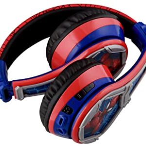 eKids Spiderman Wireless Bluetooth Portable Headphones with Microphone, Volume Reduced to Protect Hearing Rechargeable Battery, Adjustable Kids Headband for School Home or Travel