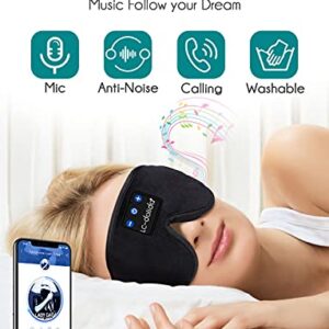 Sleep Headphones, LC-dolida Bluetooth Sleep Mask 3D Wireless Music Sleeping Eye Mask Sleeping Headphones for Side Sleepers Sleep Mask with Bluetooth Headphones Thin Stereo Speakers Gifts for Men Women