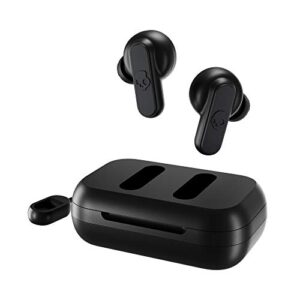 skullcandy dime true wireless in-ear bluetooth earbuds compatible with iphone and android / charging case and microphone / great for gym, sports, and gaming, ipx4 water dust resistant – black