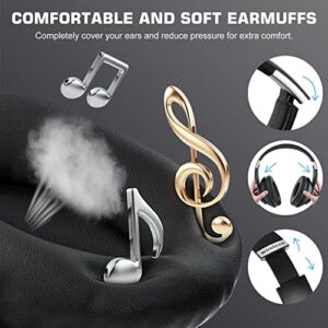 Wireless Bluetooth Headphones Over-Ear, 60H Playtime Foldable Lightweight and Wired Stereo Deep Bass Headset HiFi Stereo Sound with 6 EQ Modes, Micro SD/TF, FM, for Travel Work Laptop PC Cellphone