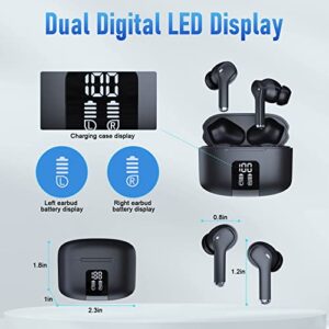 Turkal Wireless Bluetooth 5.3 Earbuds Compatible with iPhone & Android,Deep Bass Noise Cancelling Headphones with 4 Mic,27H Playtime,IPX5 Sweat Resistant,HiFi Stereo Sound in-Ear Blue Tooth Earphones