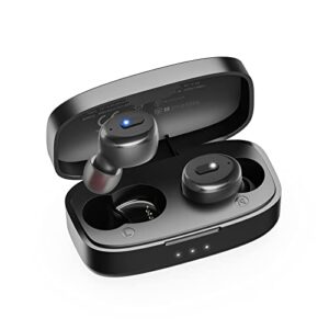 wireless earbuds boean mini bluetooth headphones with charging case 46h playtime ipx8 waterproof earbuds button control deep bass earphones built in mic light-weight hd stereo headset for sports black