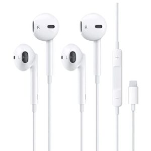 2 pack iphone light^ing wired earbuds headphones earphone [apple mfi certified] built-in microphone & volume control compatible with apple iphone 14/13/12/11 pro max xs/xr/x/7/8 plus