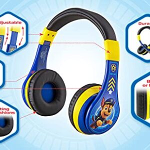 eKids Paw Patrol Kids Bluetooth Headphones, Wireless Headphones with Microphone Includes Aux Cord, Volume Reduced Kids Foldable Headphones for School, Home, or Travel