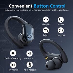 Joobesthy Wireless Earbuds Bluetooth Headphones, 75Hrs Playtime Sport Earphones with Wireless Charging Case & LED Digital Display IPX6 Waterproof Earphones with Earhooks HiFi Sound for Working and Gym