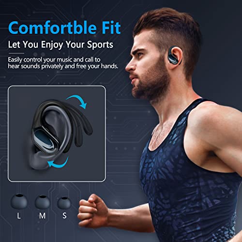 Joobesthy Wireless Earbuds Bluetooth Headphones, 75Hrs Playtime Sport Earphones with Wireless Charging Case & LED Digital Display IPX6 Waterproof Earphones with Earhooks HiFi Sound for Working and Gym