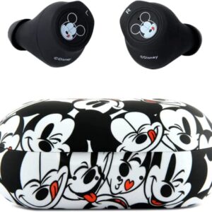 Disney Mickey Mouse Bluetooth Earbuds with Charging Case- Bluetooth Wireless Headset with Built-in Mic and 30 Hours of Playtime- Disneyland Essentials and Disney Gifts for Women and Men of All Ages