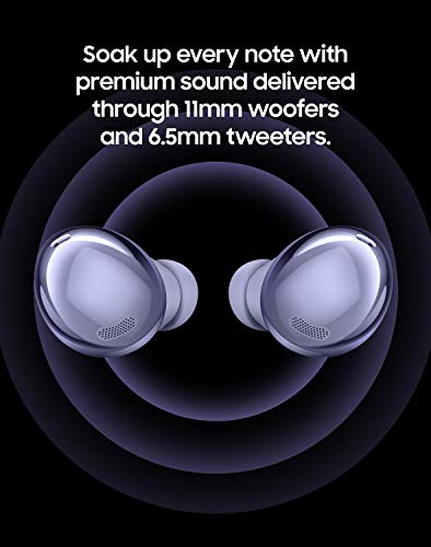 SAMSUNG Galaxy Buds Pro True Wireless Bluetooth Earbuds w/ Noise Cancelling, Charging Case, IPX7 Water Resistant, Long Battery Life, Touch Control, US Version, Phantom Violet