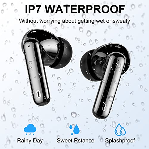 Wireless Earbud, Bluetooth 5.3 Headphones in Ear Stereo Bluetooth Earbuds Built in Mic, Wireless Earphones with LED Power Display and USB-C Charging, Mini Earbud with IP7 Waterproof and Touch Control