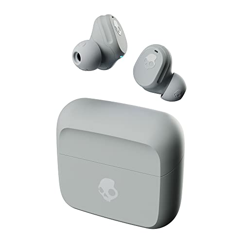 Skullcandy Mod Wireless Bluetooth Earbuds Headphones for iPhone and Android with Microphone / 34 Hour Battery/Charging Case/Best for Gym, and Gaming / IP55 Water and Dust Resistant - Grey/Blue