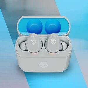 Skullcandy Mod Wireless Bluetooth Earbuds Headphones for iPhone and Android with Microphone / 34 Hour Battery/Charging Case/Best for Gym, and Gaming / IP55 Water and Dust Resistant - Grey/Blue