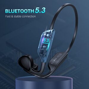 CHENSIVE Bone Conduction Headphones Open Ear Headphones Wireless Bluethooth 5.3 Sport Headphones Waterproof with Microphones for Workouts, Running, Cycling, Driving