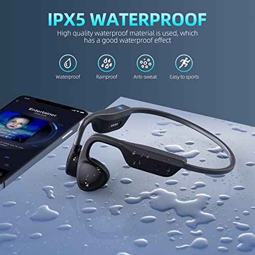 CHENSIVE Bone Conduction Headphones Open Ear Headphones Wireless Bluethooth 5.3 Sport Headphones Waterproof with Microphones for Workouts, Running, Cycling, Driving