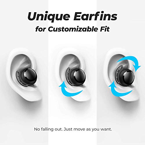 Tribit Wireless Earbuds, 100H Playtime Bluetooth 5.0 IPX8 Waterproof Touch Control True Wireless Bluetooth Earbuds with Mic Earphones in-Ear Deep Bass Built-in Mic Bluetooth Headphones, FlyBuds 3