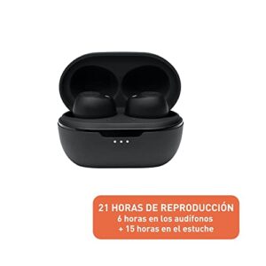 JBL Tune 115TWS True Wireless in-Ear Headphones Pure Bass Sound, 21H Battery, Bluetooth, Dual Connect, Wireless Calls, Music, Native Voice Assistant (Black)
