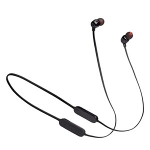 jbl tune 125 – bluetooth wireless in-ear headphones with 3-button mic/remote and flat cable – black