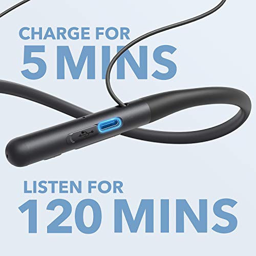 Soundcore Anker Life U2 Bluetooth Neckband Headphones with 24 H Playtime, 10 mm Drivers, Crystal-Clear Calls with CVC 8.0, USB-C Fast Charging, Foldable & Lightweight Build, IPX7 Waterproof