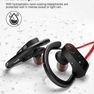Otium Bluetooth Headphones,Wireless Earbuds IPX7 Waterproof Sports Earphones with Mic HD Stereo Sweatproof in-Ear Earbuds Gym Running Workout 10 Hour Battery Noise Cancelling Headsets