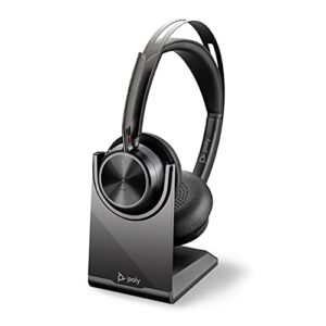 Poly - Voyager Focus 2 UC USB-A Headset with Stand (Plantronics) - Bluetooth (Stereo) with Boom Mic - PC/Mac Compatible - Active Noise Canceling - Works w/ Teams, Zoom (Certified) & More