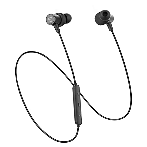 SoundPEATS Q30 HD Bluetooth Headphones in-Ear Stereo Wireless 5.0 Magnetic Earphones IPX6 Sweatproof Earbuds with Mic for Sports, Immersive Bass, 10mm Drivers, aptX-HD, 13 Hours Playtime, Secure Fit