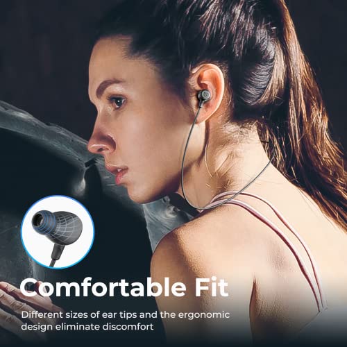 SoundPEATS Q30 HD Bluetooth Headphones in-Ear Stereo Wireless 5.0 Magnetic Earphones IPX6 Sweatproof Earbuds with Mic for Sports, Immersive Bass, 10mm Drivers, aptX-HD, 13 Hours Playtime, Secure Fit