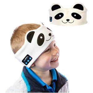 cozyphones over the ear headband headphones – kids wireless headphones volume limited with thin speakers & super soft fleece headband – panda