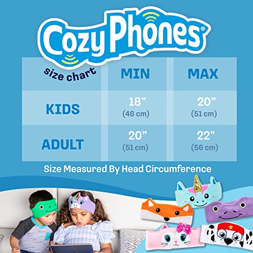 CozyPhones Over The Ear Headband Headphones - Kids Wireless Headphones Volume Limited with Thin Speakers & Super Soft Fleece Headband - Panda