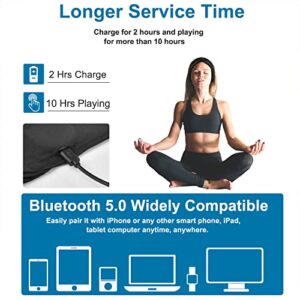 BULYPAZY Bluetooth Headband for Women, HD Speakers Bluetooth 5.0 Wireless Headband Headphones, Fashion Black Head Band with Knotted/Twist Design for Yoga, Workout, Running, Sports, Gift (Black-1)