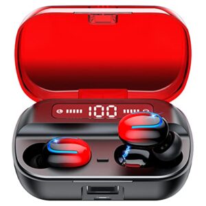 zivsivc wireless ear buds, bluetooth 5.1 in-ear earphone,ipx7 waterproof headphones,ear buds wireless bluetooth earbuds,noise cancelling earbuds,100hrs playtime with charging case for iphone android