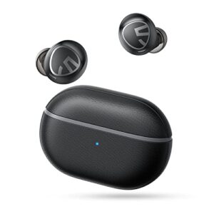 soundpeats free2 classic wireless earbuds bluetooth v5.1 headphones with 30hrs playtime in-ear wireless earphones, built-in mic for clear calls, touch control, single/twin mode, immersive stereo sound