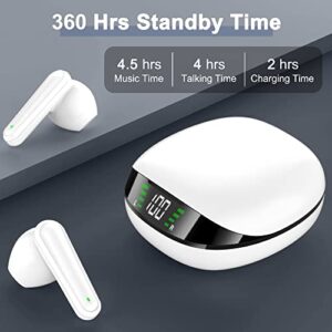 Gunatagy Wireless Earbuds, Bluetooth Headphones with Microphone for iPhone and Android, 360H Standby Time with LED Battery Display Charging Case, in Ear Earbuds for Cell Phones, Computer, PC, Sports