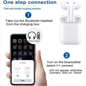 Wireless Earbuds,Bluetooth Headphones IPX7 Waterproof Wireless Bluetooth with Microphone Charging Case 30H Playtime,Pop-ups Auto Pairing Hi-Fi Stereo Sound Headset for Airpods/iPhone/Samsung/iOS