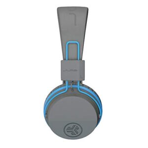 JLab JBuddies Studio Bluetooth On-Ear Kids Headphones | 13 Hour Battery Life | Studio Volume Safe | Volume Limiter | Folding | Adjustable | Noise Isolation | with Mic | Gray/Blue