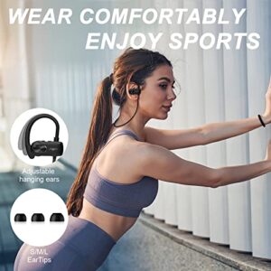 JAYINE Bluetooth Headphones, Wireless Earphones Bluetooth 5.3 HD Bass Stereo,Noise Cancelling in-Ear Earbuds IP67 Waterproof Sports Earhooks Headsets 24 Hrs Playtime for Running Gym Workout