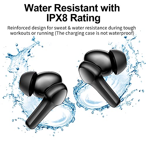 xiwxi Bluetooth Wireless Earbuds,Immersive Sound Premium Deep Bass Hi-Fi Stereo Headset IPX8 Waterproof Bluetooth 5.3 Ear Buds with 4 Mics Call Noise Cancelling Lightweight Earphones for iOS,Android