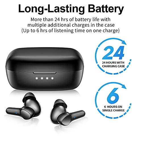 xiwxi Bluetooth Wireless Earbuds,Immersive Sound Premium Deep Bass Hi-Fi Stereo Headset IPX8 Waterproof Bluetooth 5.3 Ear Buds with 4 Mics Call Noise Cancelling Lightweight Earphones for iOS,Android