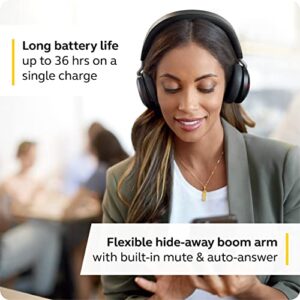 Jabra Evolve2 75 PC Wireless Headset with 8-Microphone Technology - Dual Foam Stereo Headphones with Advanced Active Noise Cancelling, USB-C Bluetooth Adapter and MS Teams-Compatibility - Black