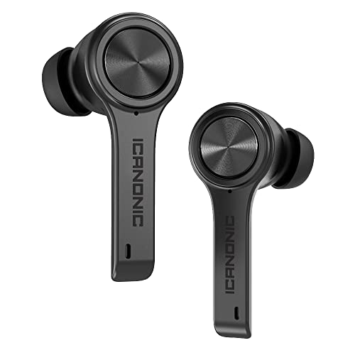 XClear Wireless Earbuds with Immersive Sounds True 5.0 Bluetooth in-Ear Headphones with Charging Case/Quick-Pairing Stereo Calls/Built-in Microphones/IPX5 Sweatproof/Pumping Bass for Sports Black